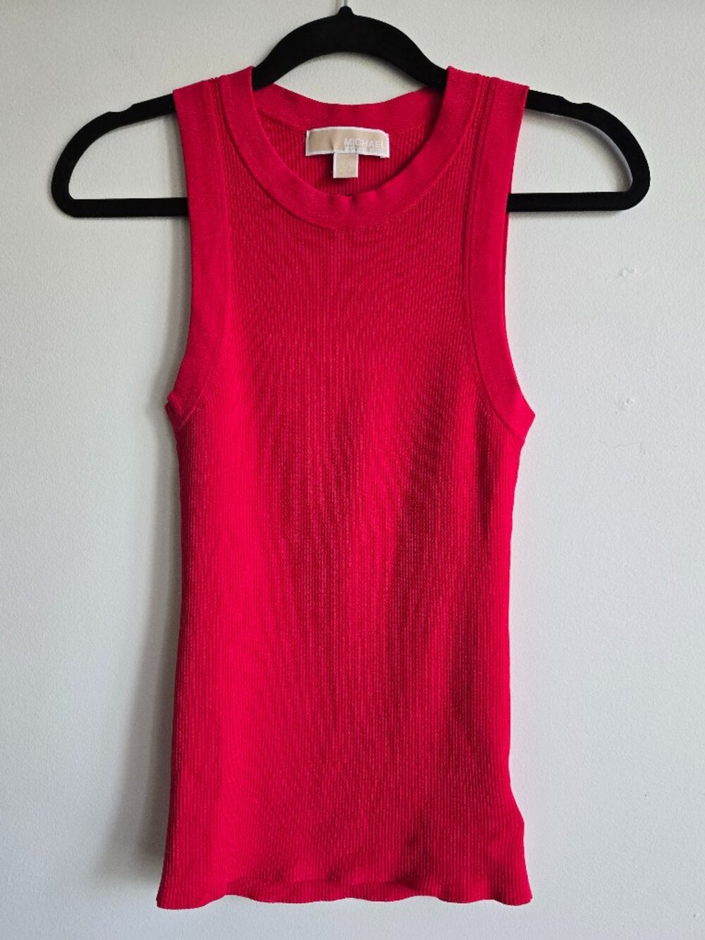 MICHAEL Michael Kors Ribbed Knit High-Neck Tank Top | Size Small